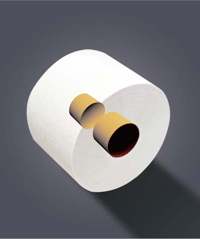 Split core toilet paper roll